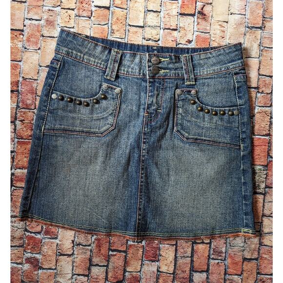 Vintage Revolt distressed Denim Mini  size 12 - Picture 1 of 4